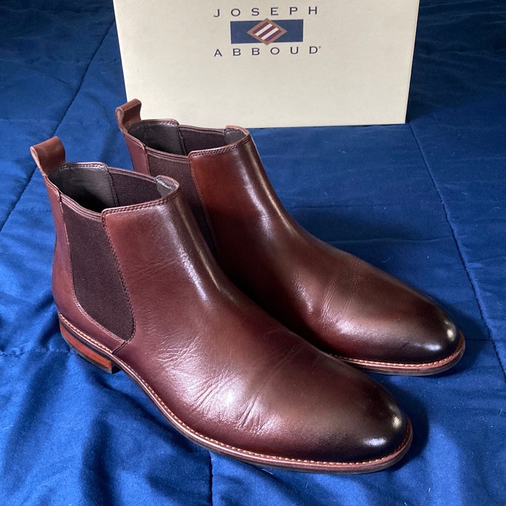 Joseph Abboud men’s leather Chelsea boot. Brown/chocolate color.  Size 11.5
